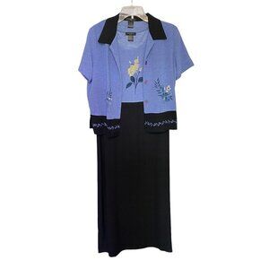 T & Company Petites Women's Size 8P Sleeveless Maxi Dress with‎ Short Jacket 2pc